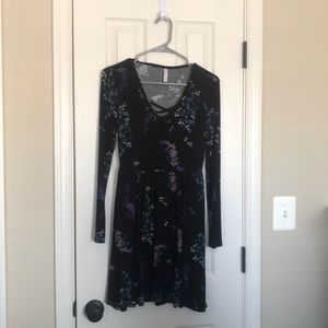 black dress with flowers